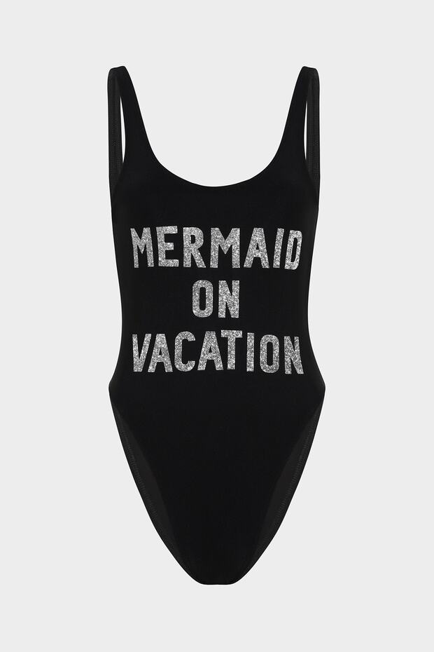 Mermaıd On Vacatıon Sloganlı Push Up Mayo - 1