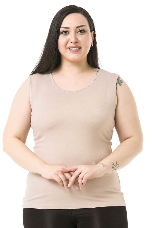 Large Size Round Neck Thick Strap Viscose Mink Bodysuit