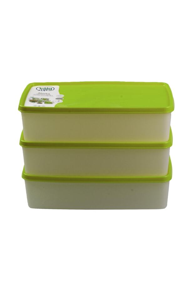 حاوية تخزين ألاسكا نوفروست 2 لتر 3 عبوات باللون الأخضر