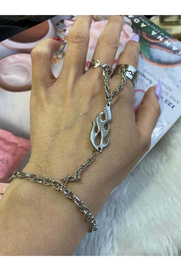 مجموعة أساور مزدوجة على شكل لهب - 1