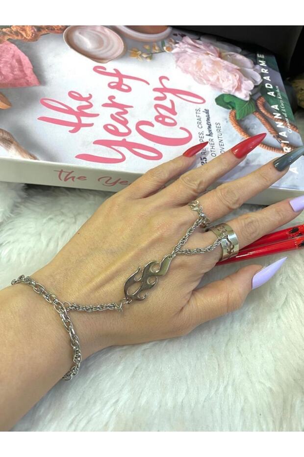 مجموعة أساور مزدوجة على شكل لهب - 3