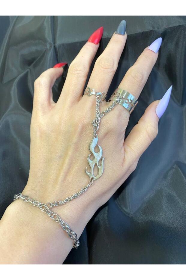 مجموعة أساور مزدوجة على شكل لهب - 4