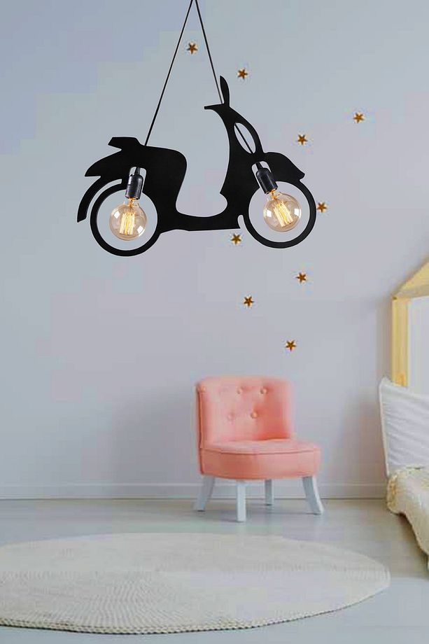Scooter Motor Bisiklet Avize Sarkıt Modern Rustik Dekoratif Lamba - 7