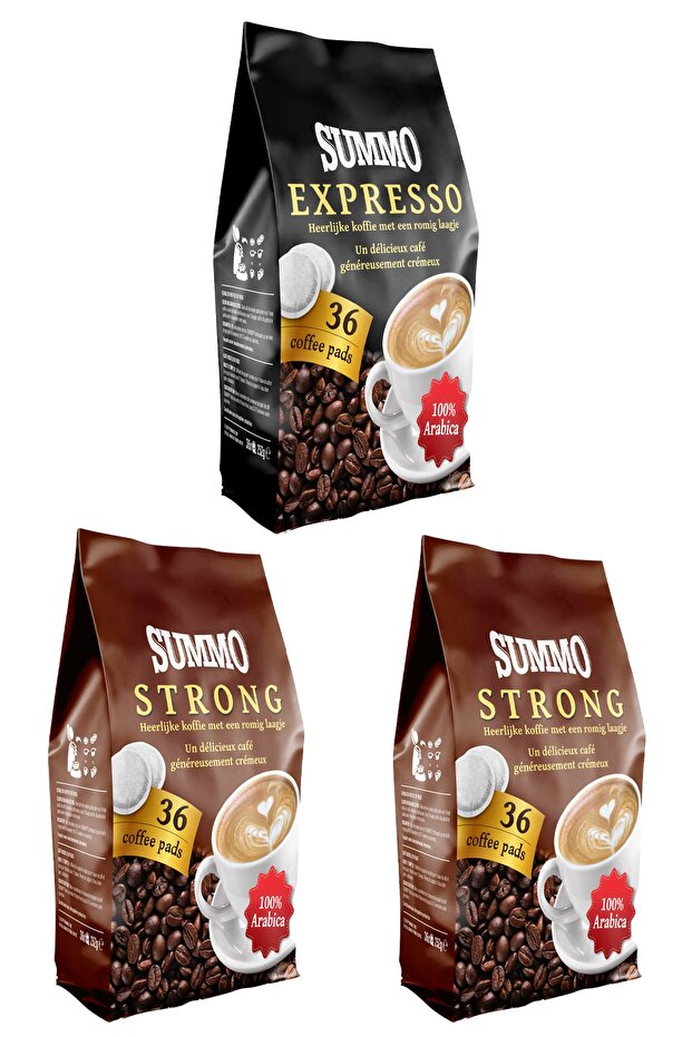 1 Espresso and 2 Strong 108-Piece Advantage Pack (36X3 Pack) Senseo Pads Coffee Capsule