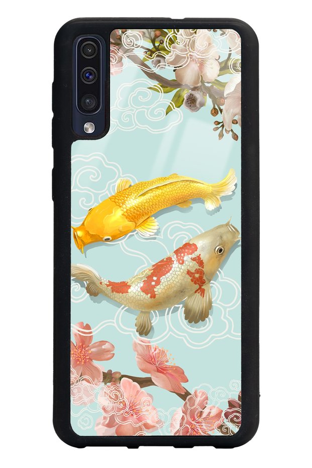 Samsung A50 Glossy Phone Case with Koi Fish Design