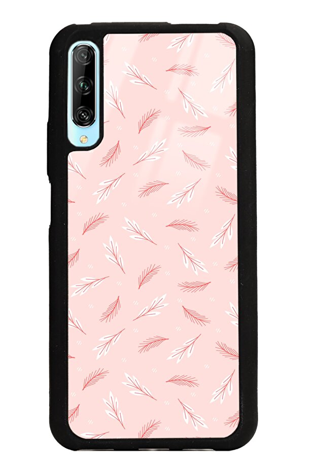 Huawei P Smart Pro Glossy Phone Case with Powder Leaf Design