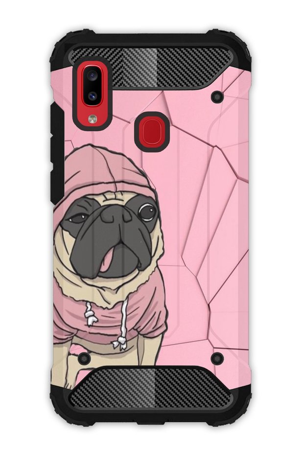 Samsung Galaxy A20 A30 Compatible Case Tank Full Protection Antishock - Fancy Style Pug