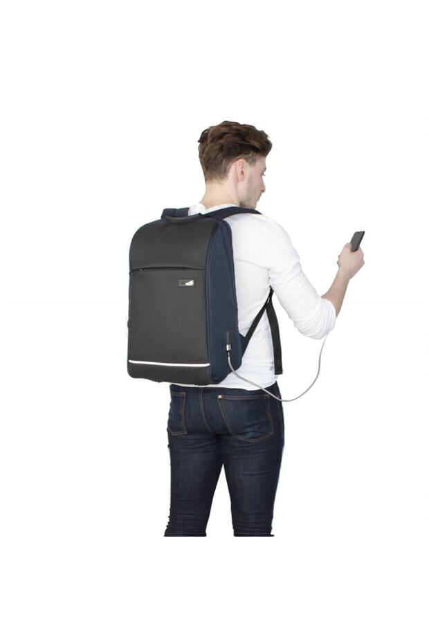 Smart Bag Usb Şarj Girişli Akıllı Laptop Sırt Çantası 1203 Lacivert - 1