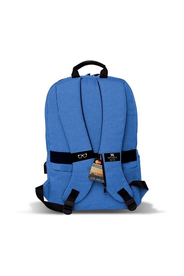 Smart Bag Galaxy Usb Şarj Girişli Notebook Laptop Sırt Çantası Mavi - 7