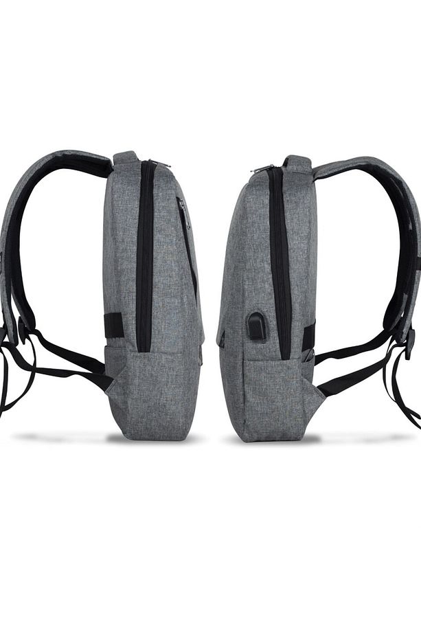 Smart Bag Active Usb Şarj Girişli Slim Notebook Laptop Sırt Çantası Gri - 7