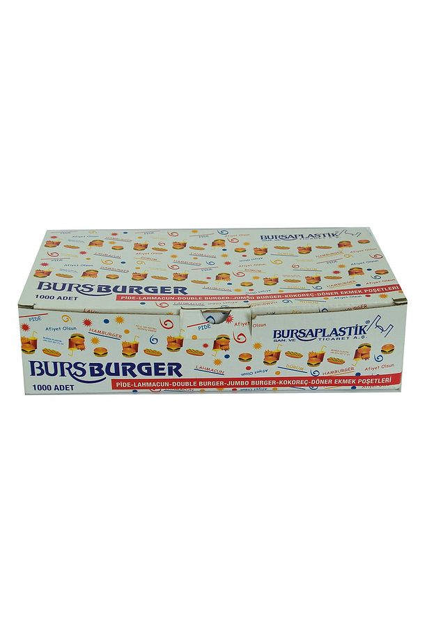 Bursburger Pide Lahmacun Burger Kokoreç Döner Ekmek Hışır Poşeti 13x26 1000 Adet - 2