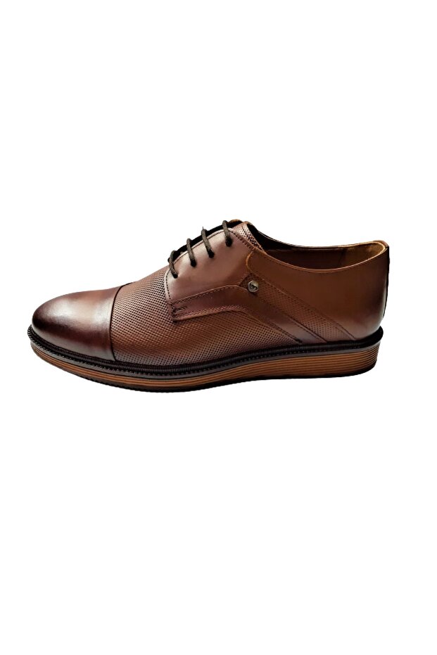 Aktaş Men's 100% Leather Daily Classic Shoes Ultra Light Flat Sole Comfortable Flexible Quality