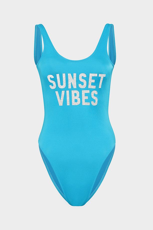 Sunset Vibes Sloganlı Push Up Mayo - 1