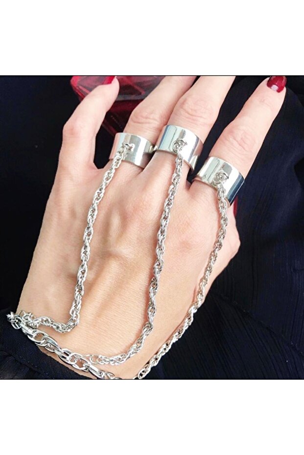 Set of 3 Adjustable Rings with Bracelets