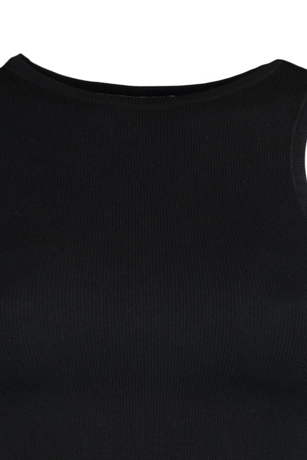 Siyah Seamless/Dikişsiz Fitilli ve Hafif Destekli/Şekillendirici Örme Spor Sütyeni TWOSS21SS0024 - 7
