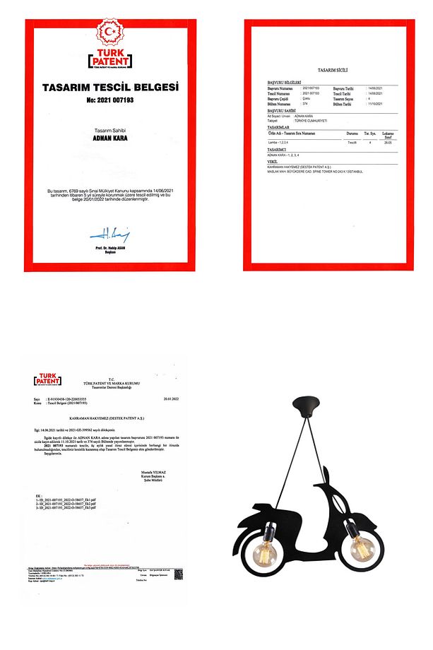 Scooter Motor Bisiklet Avize Sarkıt Modern Rustik Dekoratif Lamba - 2