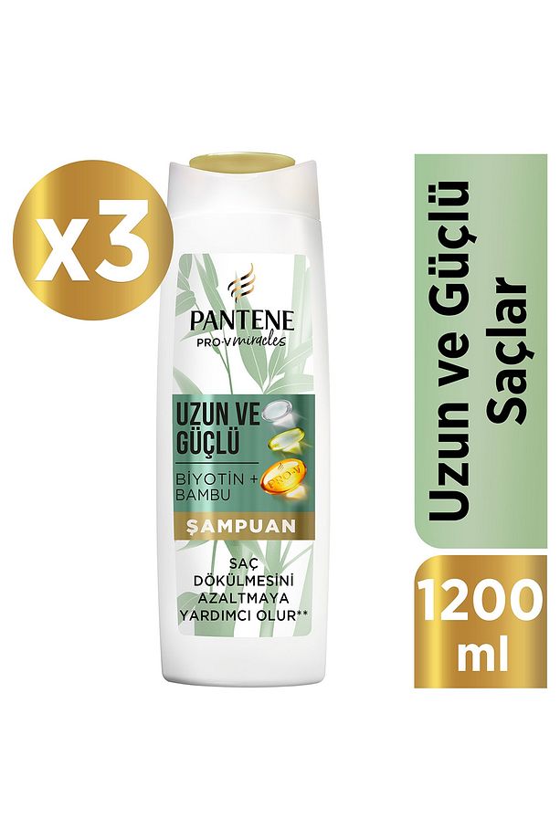 Uzun Ve Güçlü Şampuan, Bambu Ve Biyotinli, 400 ml x 3 Adet - 1
