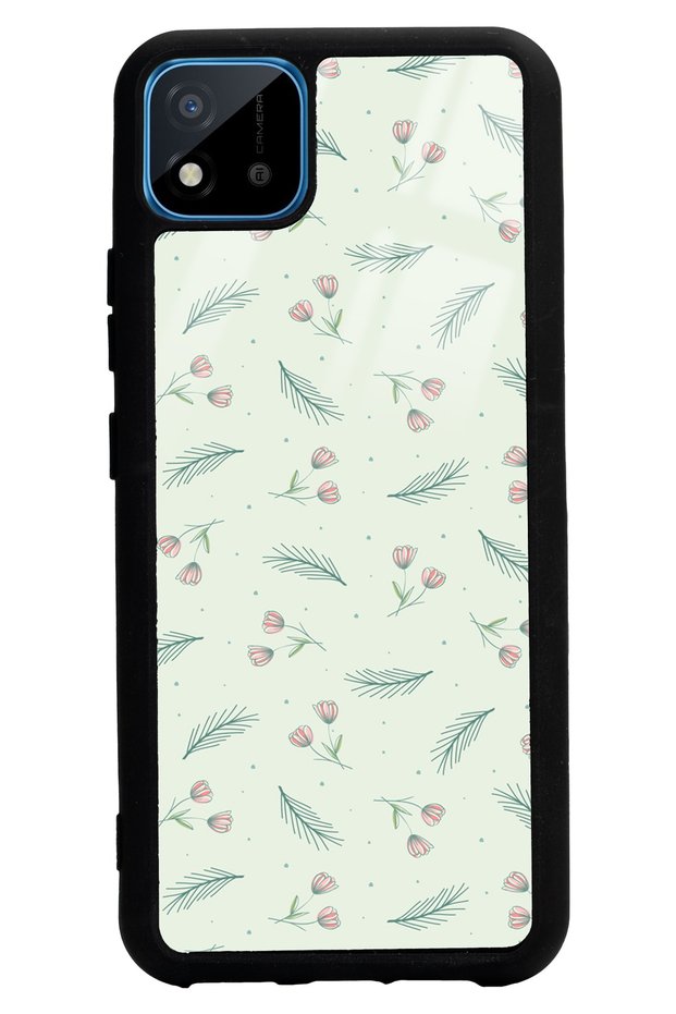 Oppo Realme C11 Glossy Phone Case with Green Leaf Design