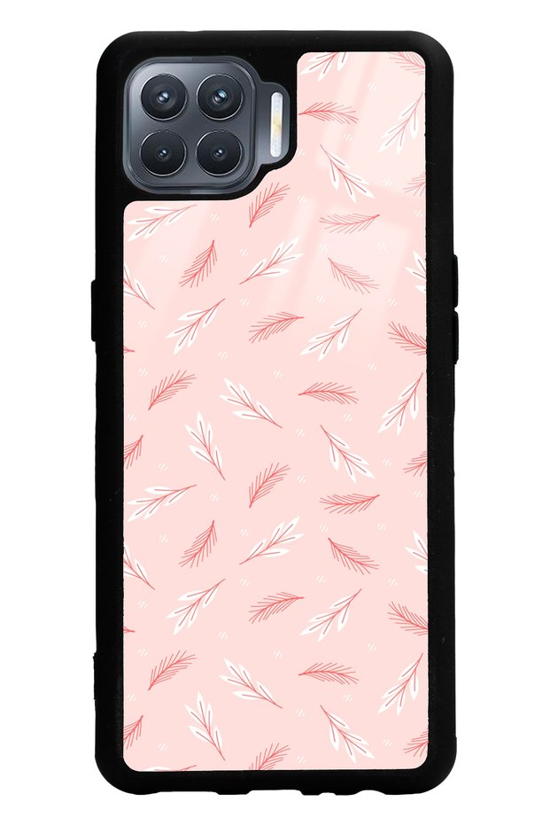 Oppo Reno 4 Lite Glossy Phone Case with Powder Leaf Design