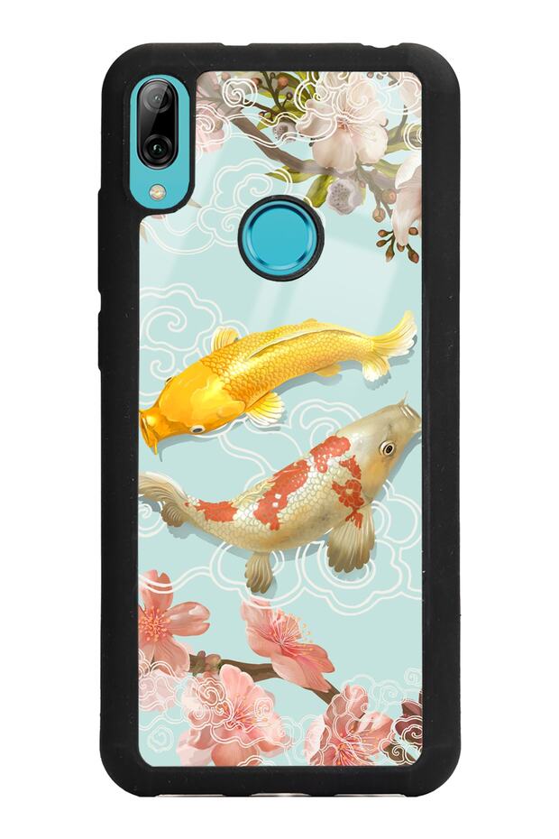 Huawei Y6 (2019) Glossy Phone Case with Koi Fish Design