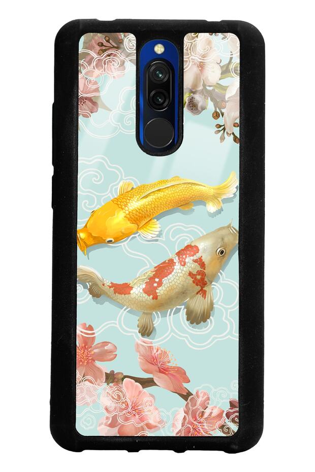 حافظة هاتف لامعة بتصميم سمكة كوي لهاتف Xiaomi Redmi 8 - 8a