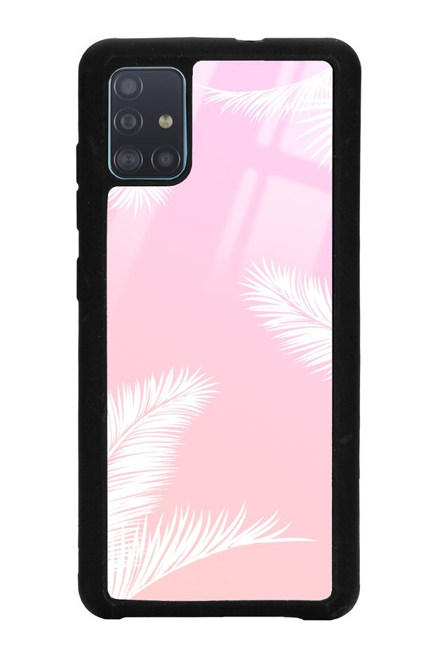 Samsung A51 White Palm Design Glossy Phone Case