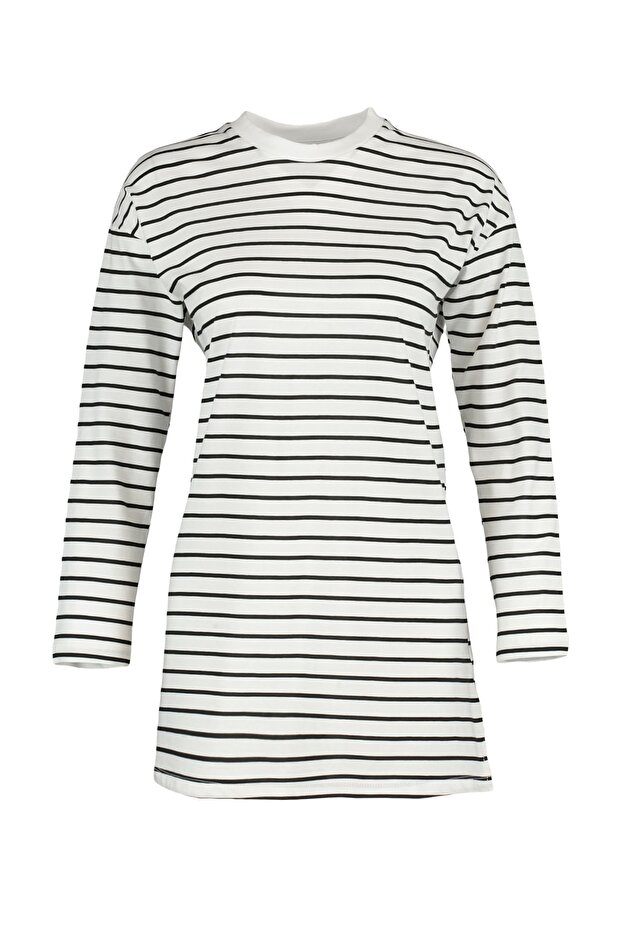 Siyah Çizgili Örme Tunik TCTAW22UK0240 - 10