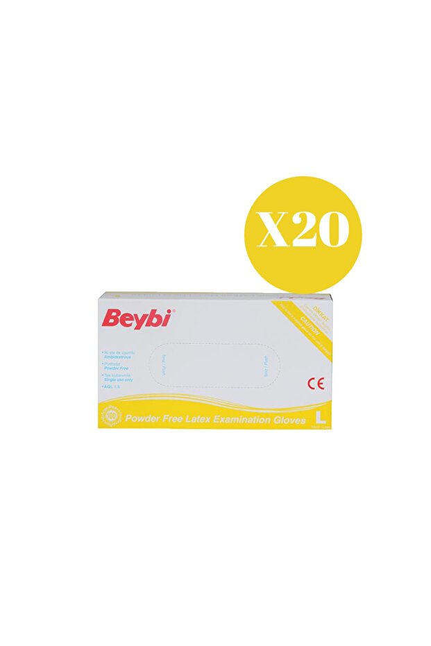 Latex Powder-Free White Gloves 100 Pcs Size "l" *20 Pieces