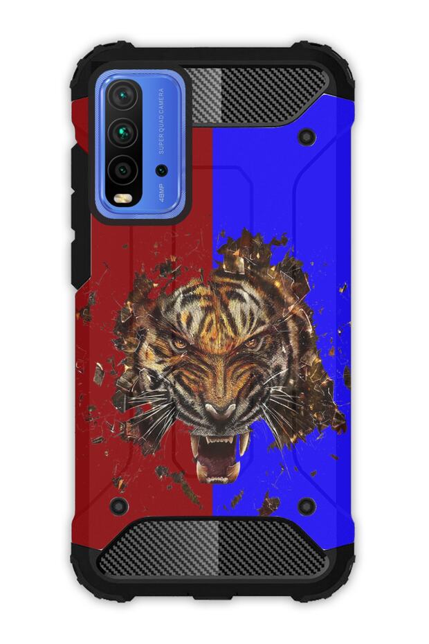 Xiaomi Redmi 9t Compatible Case Tank Full Protection Antishock - Black Sea Tigers