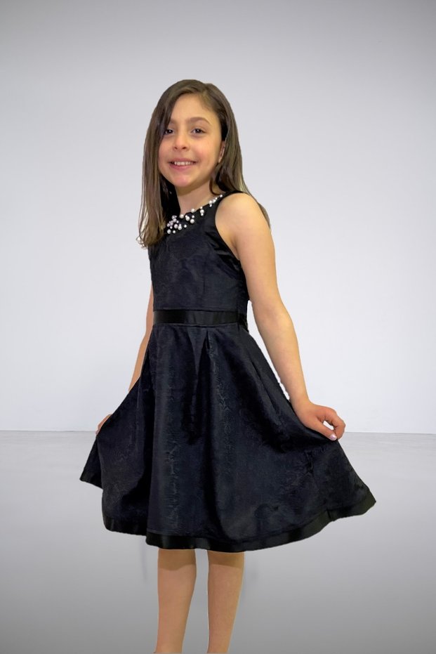 Pearl Collar Girls' Dress
