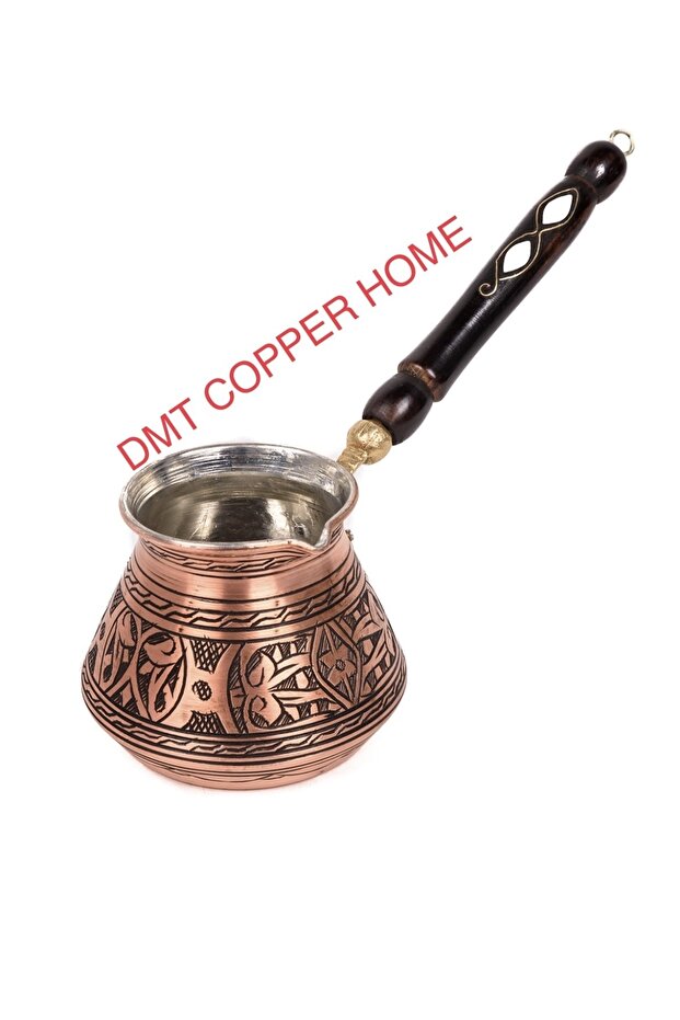 4 Person Gaziantep Copper Hand Heavy Embroidered Pearl Handled Turkish Coffee Pot Tin Plated 1st Class