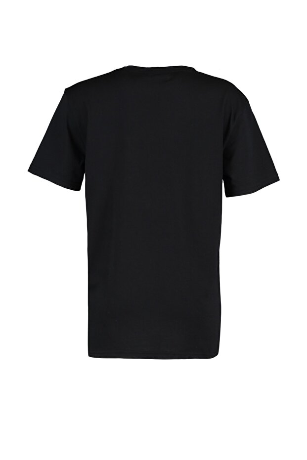 Siyah Basic Regular/Normal Kesim Bisiklet Yaka Kısa Kollu T-Shirt TMNSS22TS0271 - 7