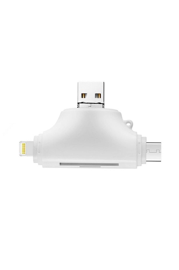 Type-c Lightning Micro Usb Telefonlar Için Sd Kart Okuyucu Flash Disk Adaptör Al2743 Beyaz - 1