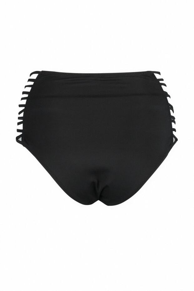 Siyah Biyeli Hipster Süper Yüksek Bel Bikini Altı TBESS21BA0363 - 5