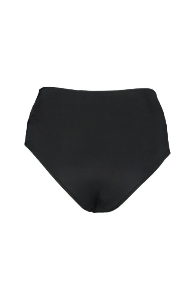 Siyah Cut Out Detaylı Yüksek Bel Regular Bikini Altı TBESS20BA0184 - 8