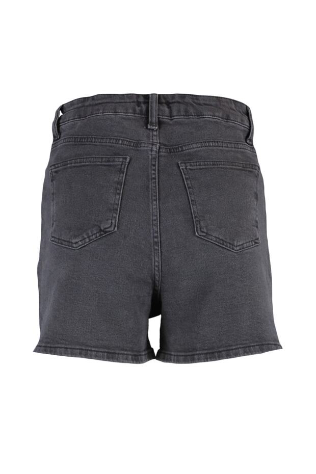 Antrasit More Sustainable Yüksek Bel City Boy Denim Şort TWOSS20SR0210 - 18