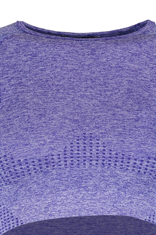 Lila Crop Seamless/Dikişsiz Bisiklet Yaka Örme Spor Üst/Bluz TWOSS21BZ1419 - 9
