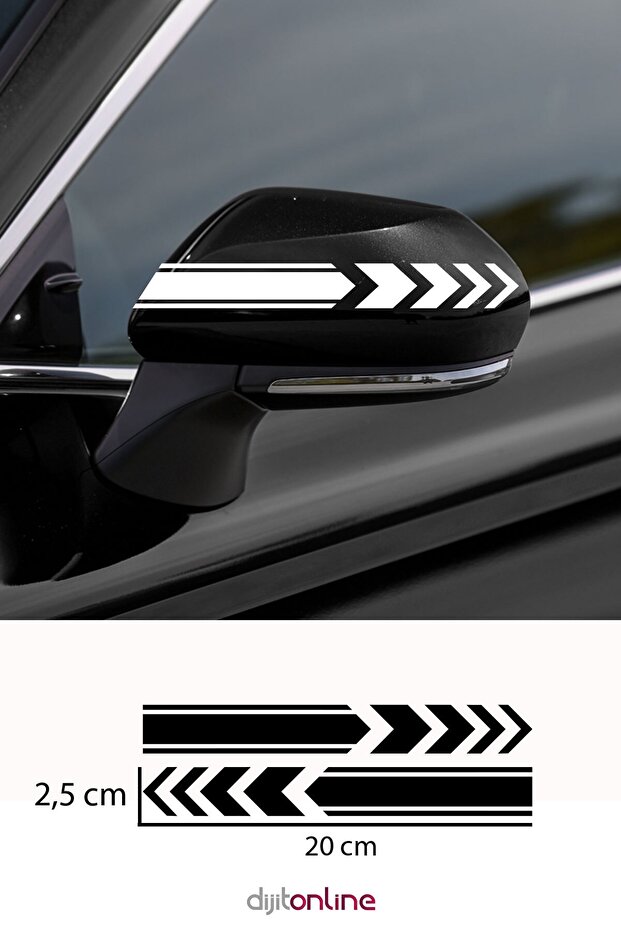 Side Mirror Auto Strip Sticker - Car Sticker - 20x2.5 Cm