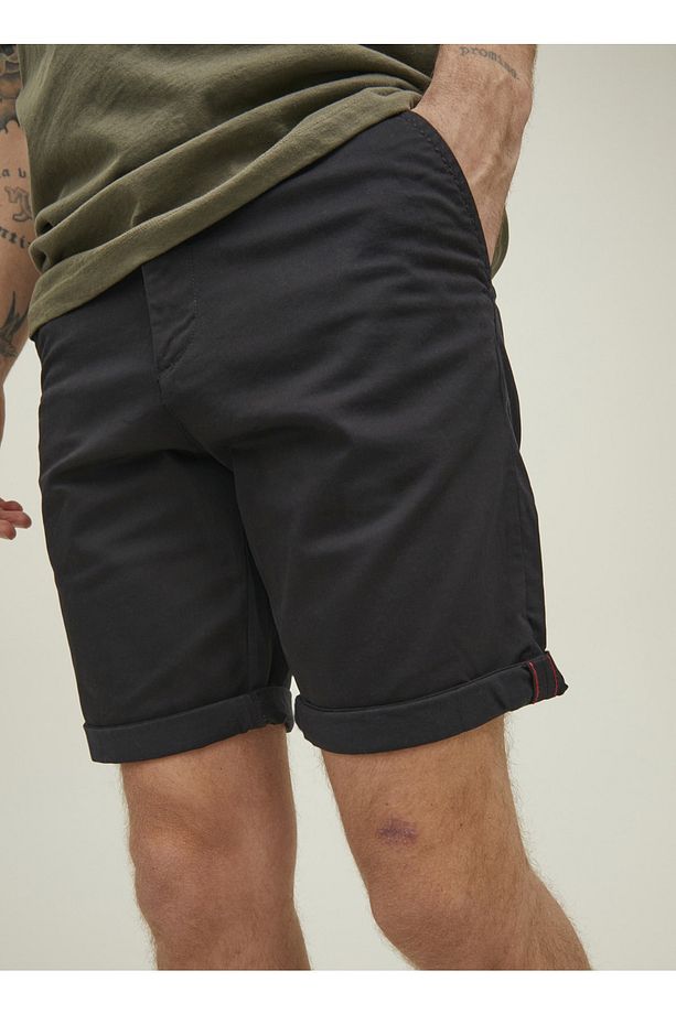 12165604_jpstbowie Jjshorts Solid Normal Bel Düz Siyah Erkek Şort - 7