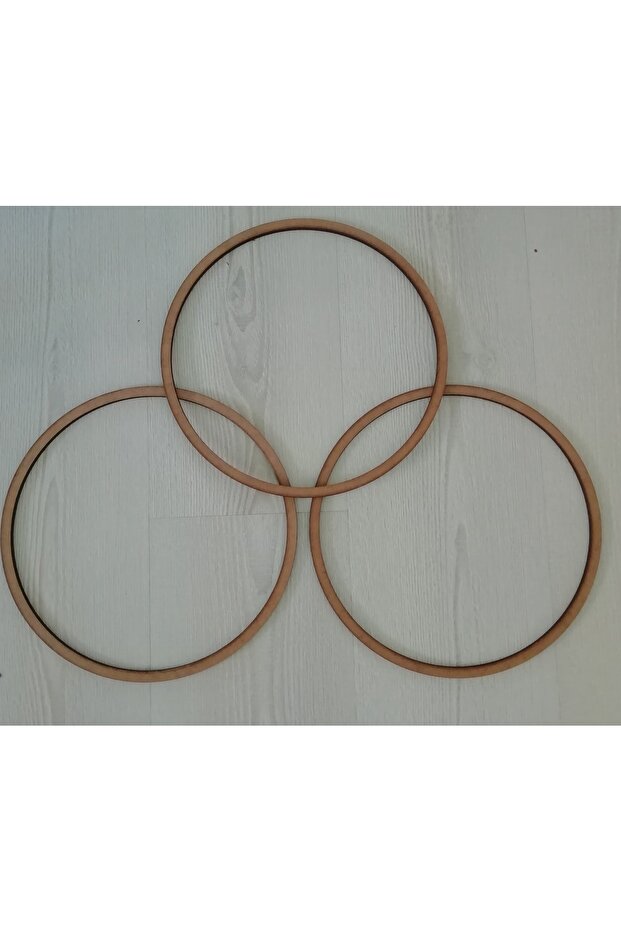 Raw MDF Screwless Pulley 3 Pieces 30 Cm Dream Catcher Macrame