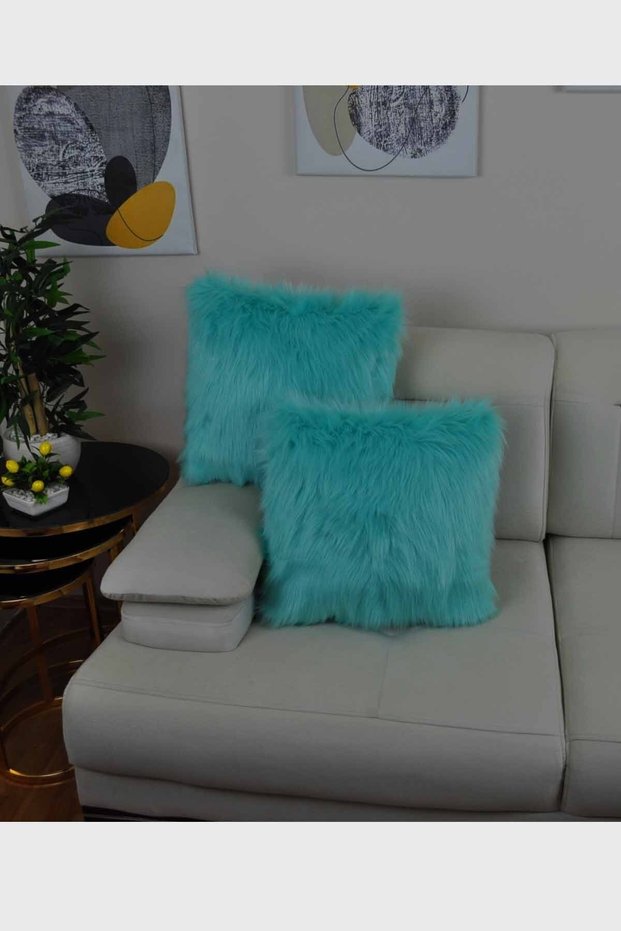 Plush Throw Pillow Cover Premium Fabric Turquoise