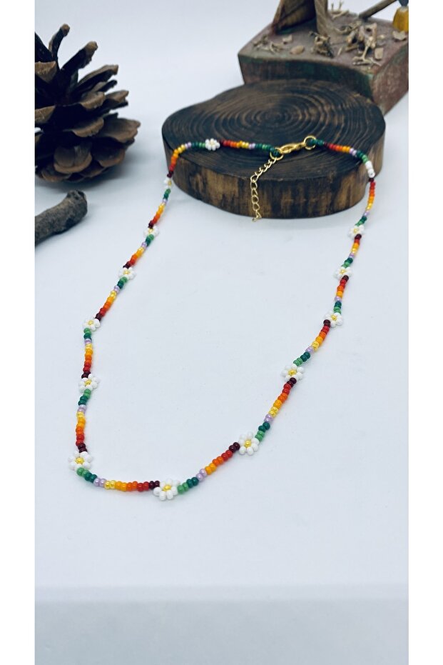 Handmade Ethnic Authentic Hippie Beads Flower Necklace