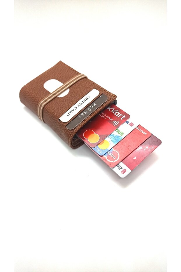 Elastic Automatic Mechanism Card Holder And Wallet - 4