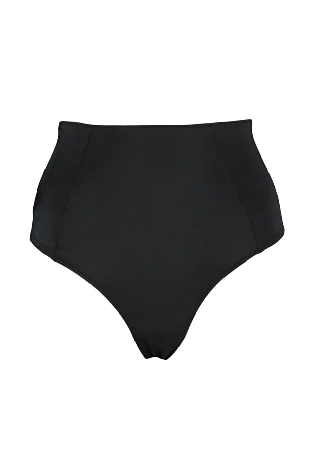Siyah Süper Yüksek Bel Hipster Basic Bikini Altı TBESS21BA0070 - 5