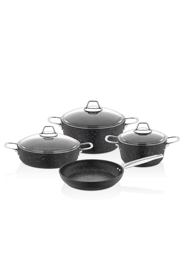 Black Lıne 7 Parça Granit Tencere Seti - 1