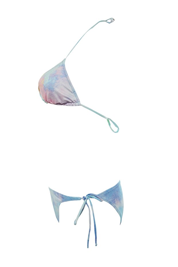 Batik Desenli Üçgen Kaplı Regular Düşük Bel Bikini Takımı TBESS22BT0003 - 7