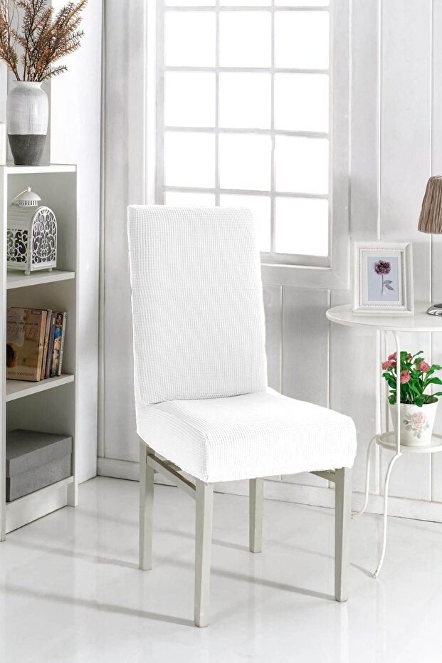 Lycra Chair Cover, Chair Cover, Elastic, standard (1 PC) white