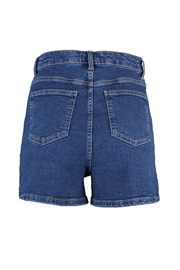 Indigo More Sustainable Yüksek Bel City Boy Denim Şort TWOSS20SR0210 - 12