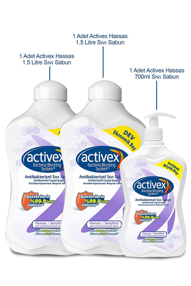 Antibakteriyel Sıvı Sabun Hassas 1,5+1,5+700ml - 2