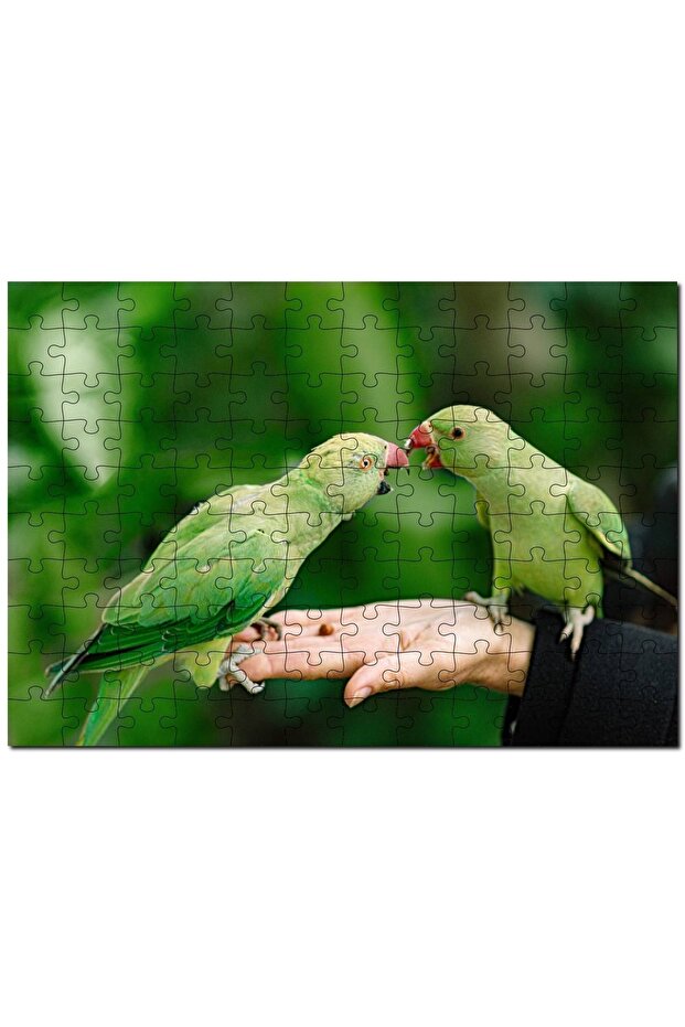 A Pair of Loving Parrots on Hands 1000 Piece Puzzle Jigsaw Puzzle Mdf (wood)